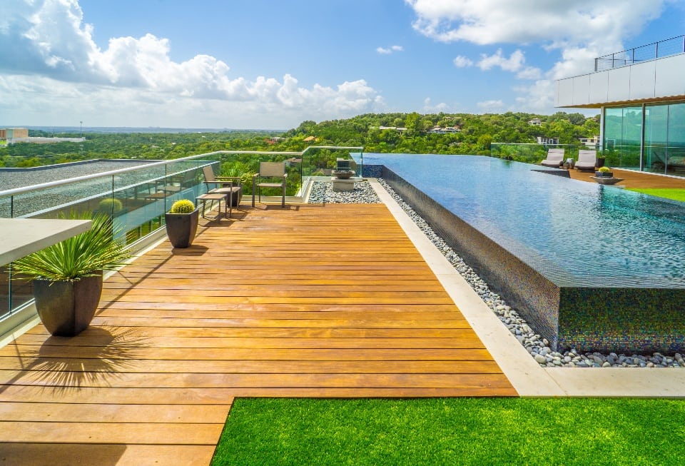 infinity pool and deck