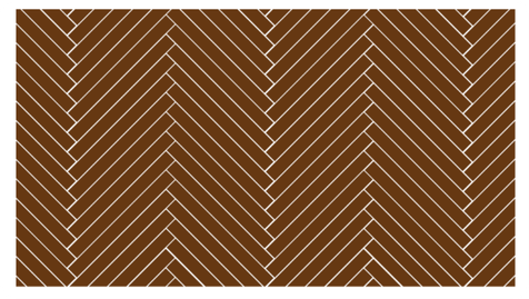 Brown deck boards arranged diagonally in a continuous repeating herringbone design.