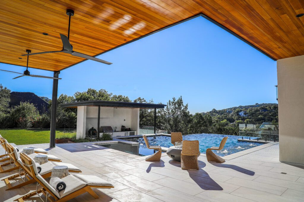 Poolside view of cabana