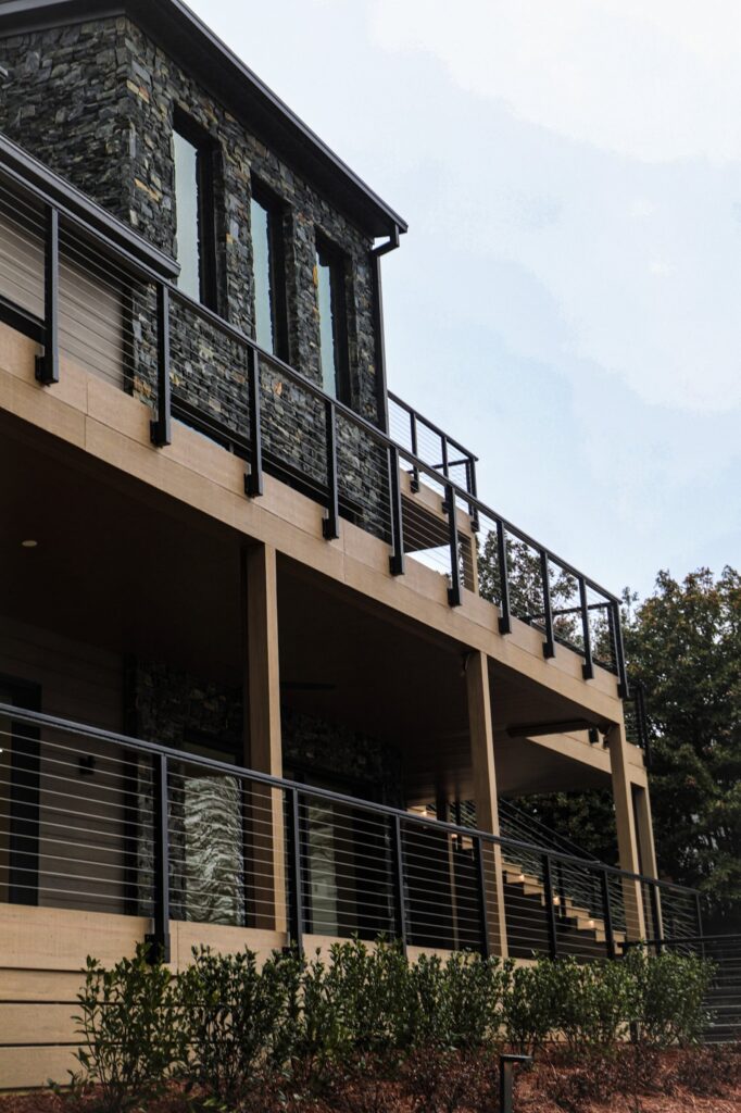 lake-windward-timbertech-deck-trespa-siding- Boyce Design + Build craftsmanship on TimberTech deck at Lake Windward.