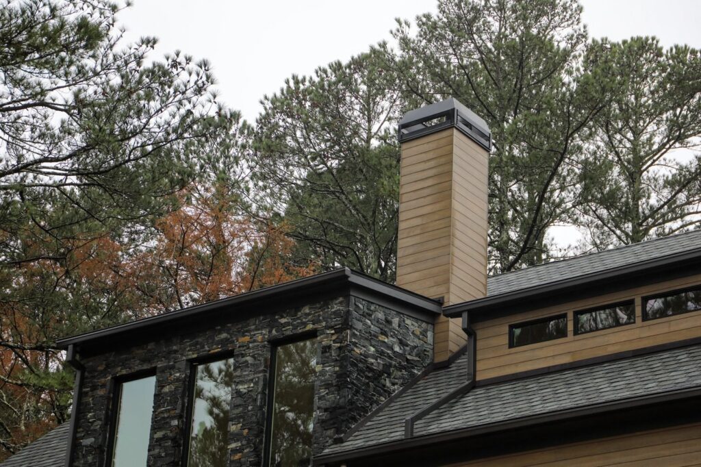 lake-windward-timbertech-deck-trespa-siding- Precision deck board alignment on TimberTech deck by Boyce Design + Build.