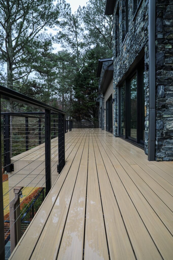 lake-windward-timbertech-deck-trespa-siding- Final project view – TimberTech deck and Trespa siding by Boyce Design + Build.