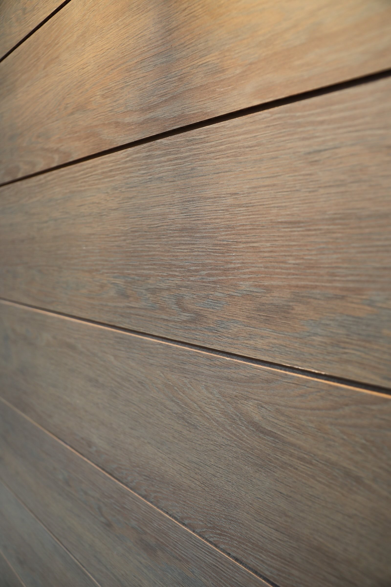 Side elevation featuring TimberTech decking and Trespa Pura siding.