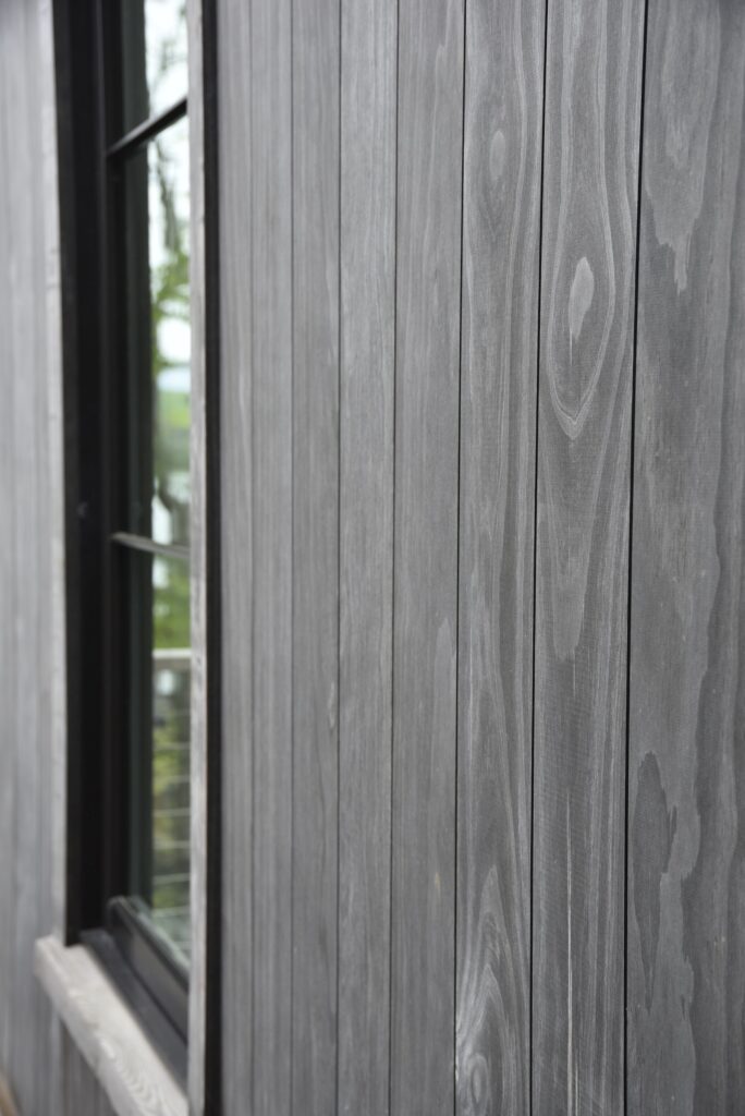 Ipe dock surface shown in natural light on the lakeside elevation.