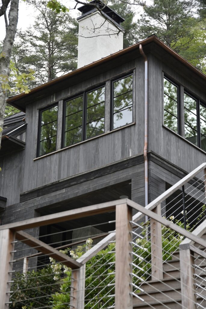 outdoor living space with refined architectural transitions beneath the roofline.