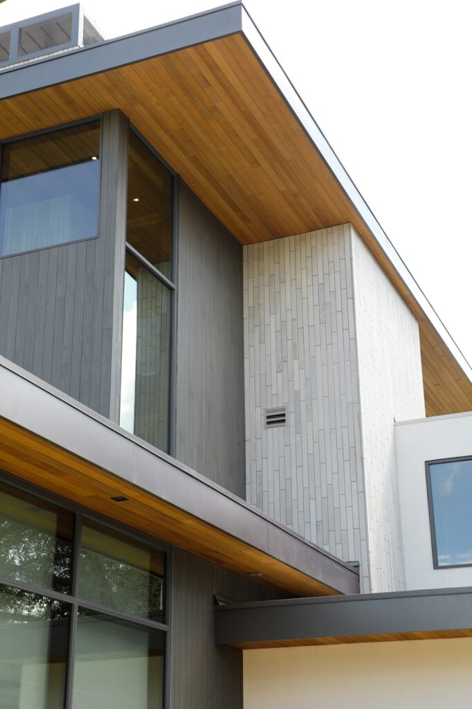 Natural cedar ceiling detail at a custom Westlake residence