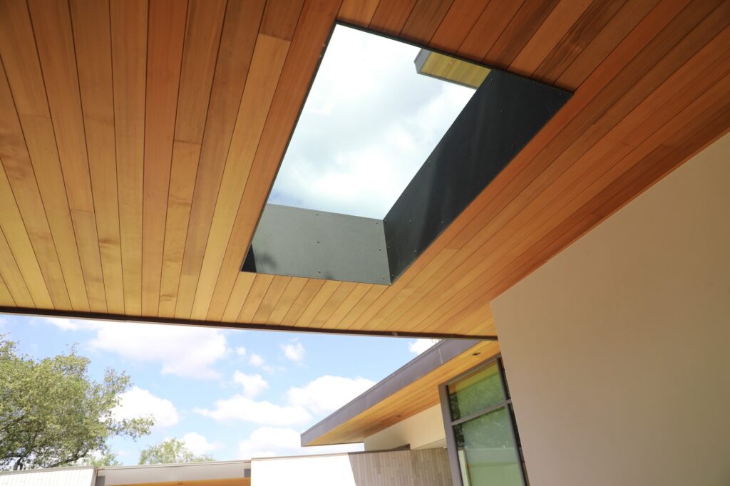 Cedar exterior soffits along the home exterior