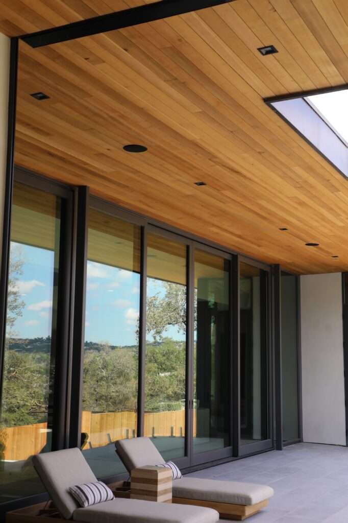 Outdoor living cedar softwood soffit