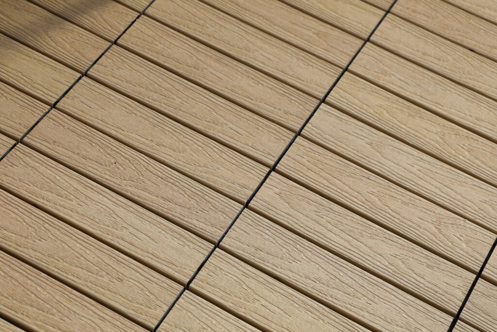 Pattern and spacing of NewTechWood deck tiles