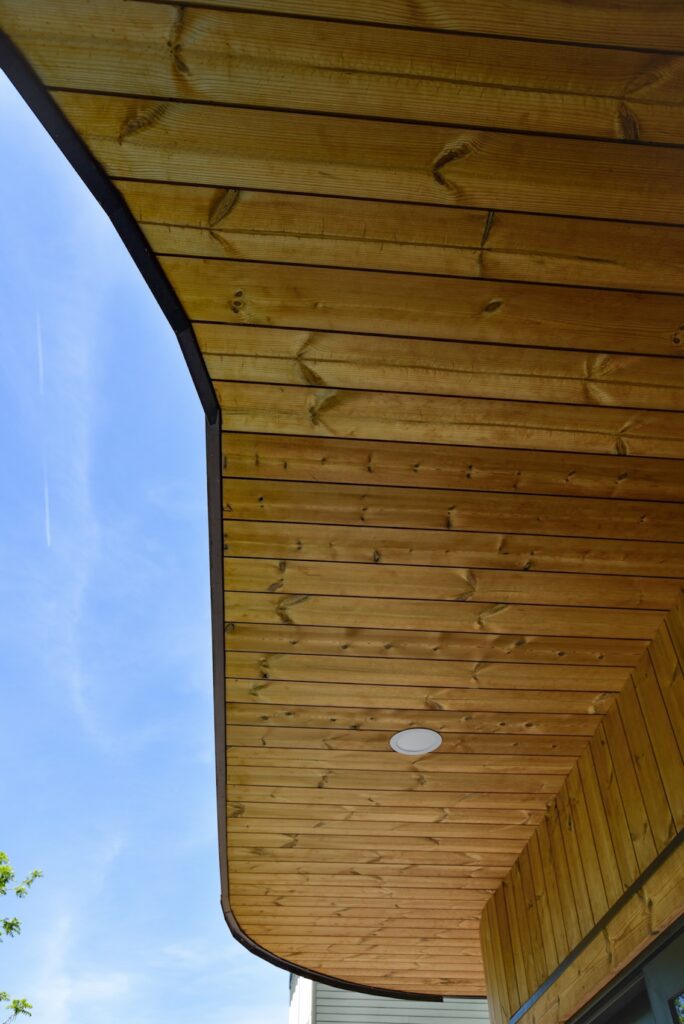East Nashville home featuring full Thermory knotty pine exterior system