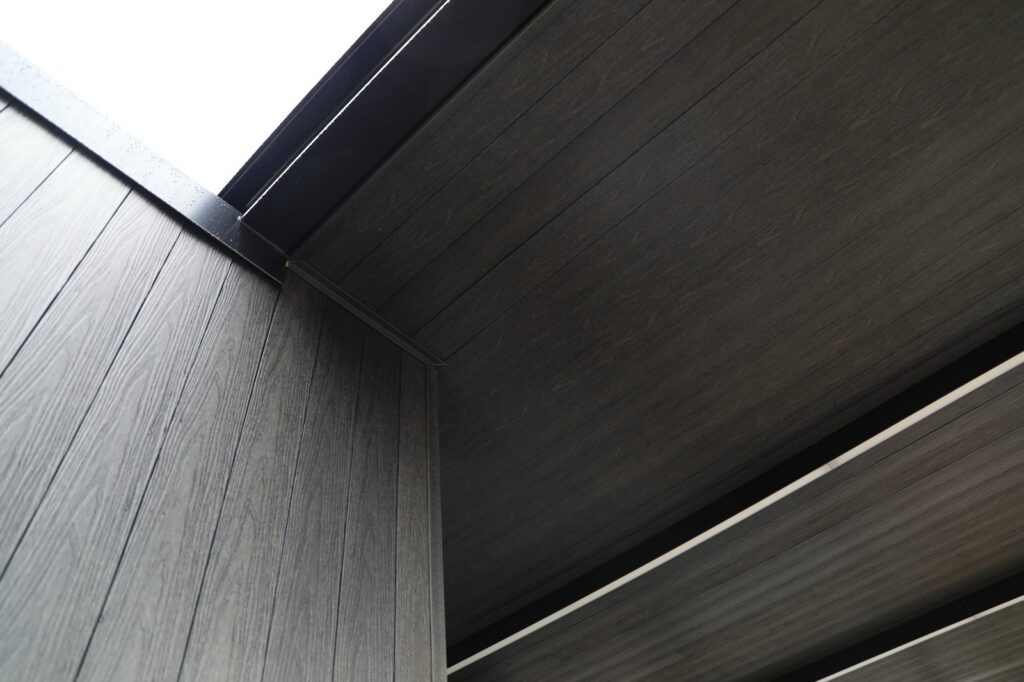 Denmark Library’s 5th Branch features approximately 10,000 square feet of NewTechWood All Weather Siding in Hawaiian Charcoal across exterior cladding, trim, and interior ceiling applications. The project blends sustainable material selection with modern civic architecture, creating a durable, low-maintenance building designed to stay connected to the surrounding landscape.