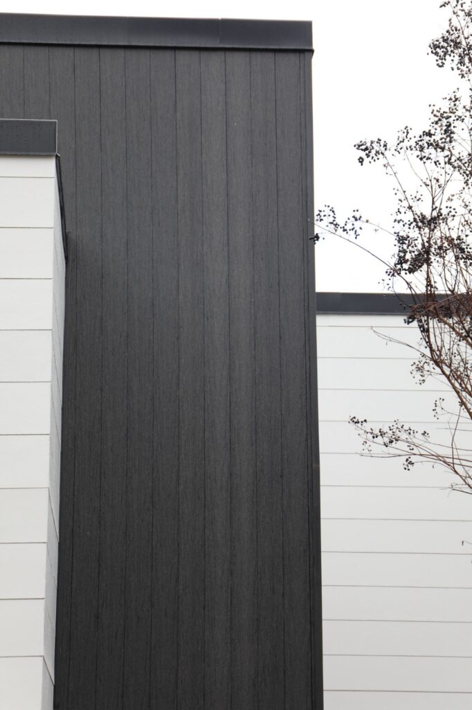 Denmark Library’s 5th Branch features approximately 10,000 square feet of NewTechWood All Weather Siding in Hawaiian Charcoal across exterior cladding, trim, and interior ceiling applications. The project blends sustainable material selection with modern civic architecture, creating a durable, low-maintenance building designed to stay connected to the surrounding landscape.