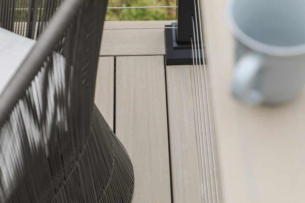TimberTech railing and decking detail at Lake Austin residence