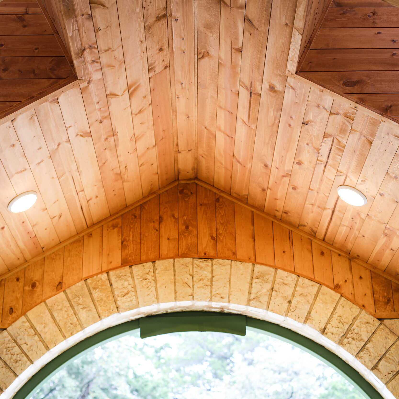 1x6 white pine penny gap ceiling
