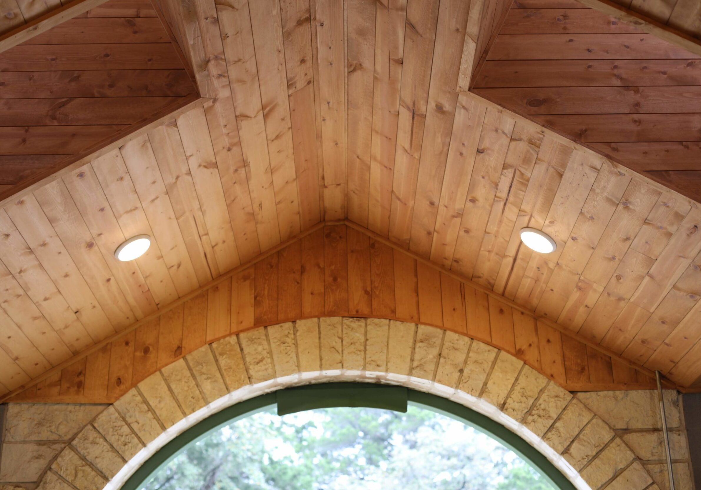 Cedar custom milled for a barn gable