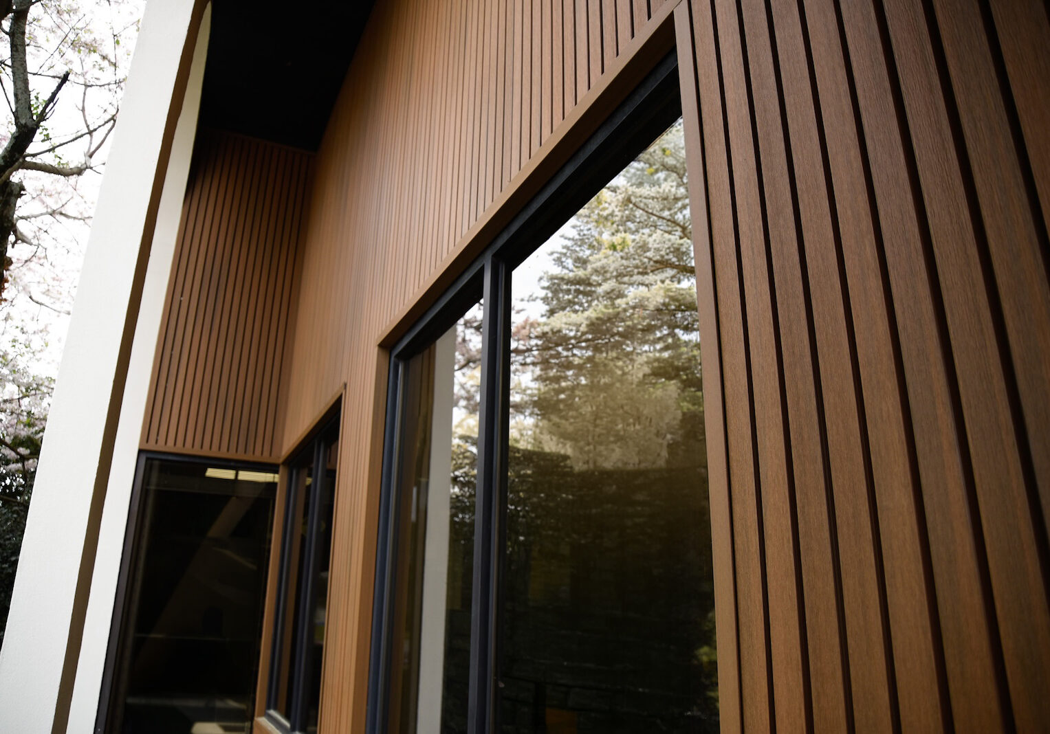 NewTechWood Belgian profile cladding detail on TimberTown Atlanta facade