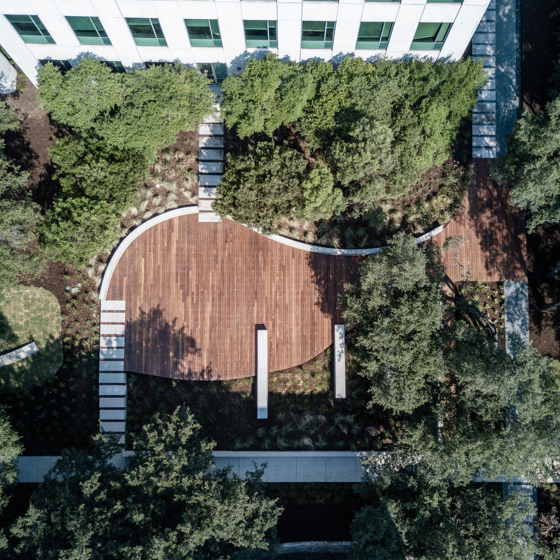 Aerial shot of commercial ipe deck