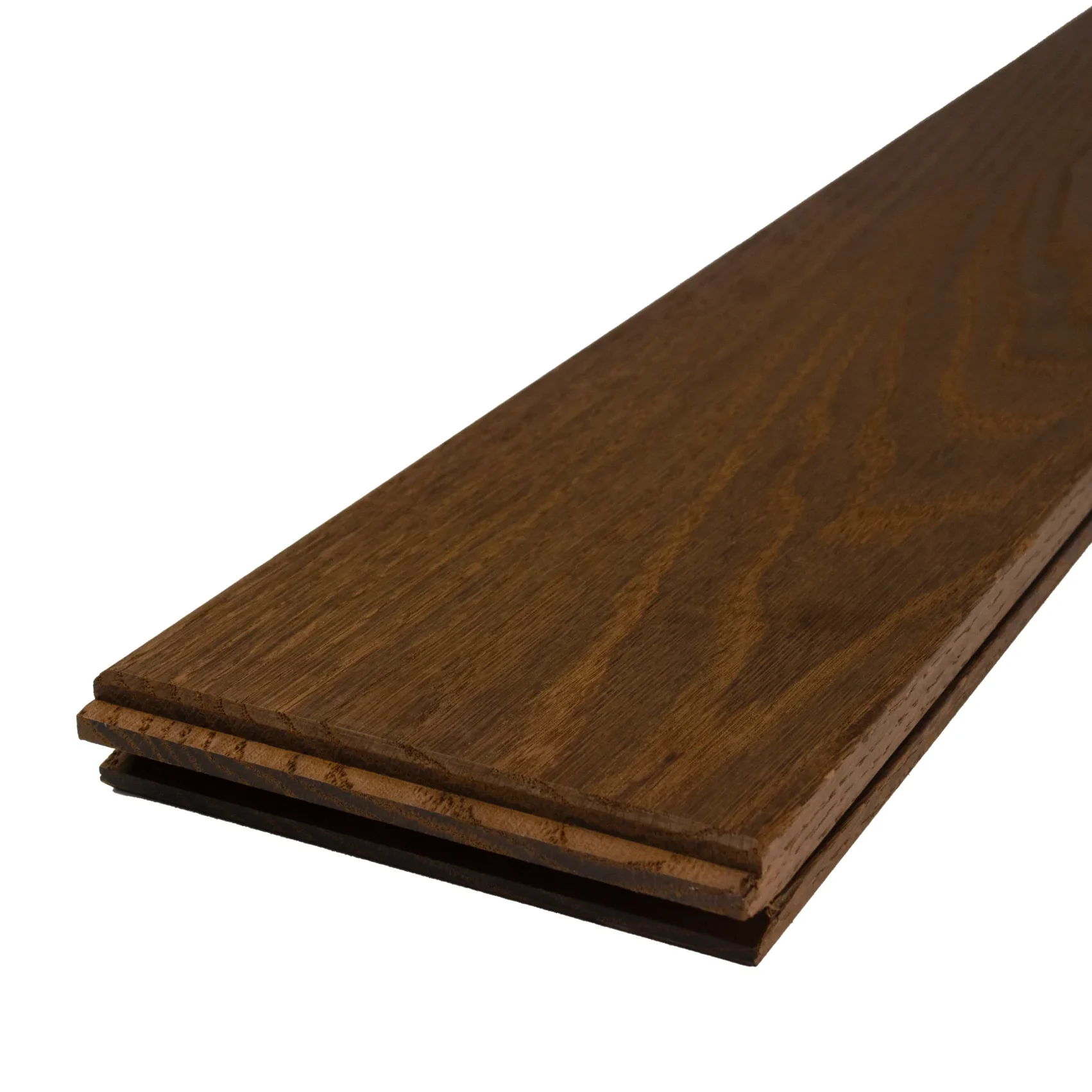 Thermory thermally modified wood deckiing grooved in the species Oak