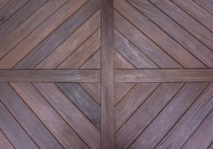 Close up of cumaru hardwood deck grain