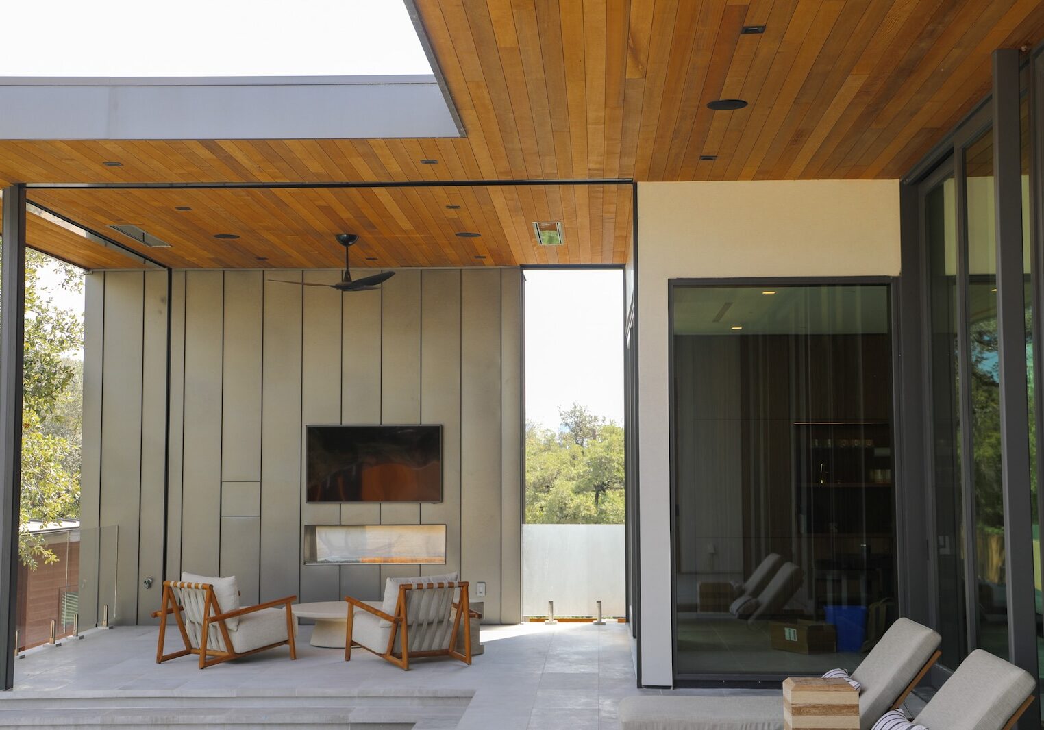 Luxury outdoor living Cedar soffits